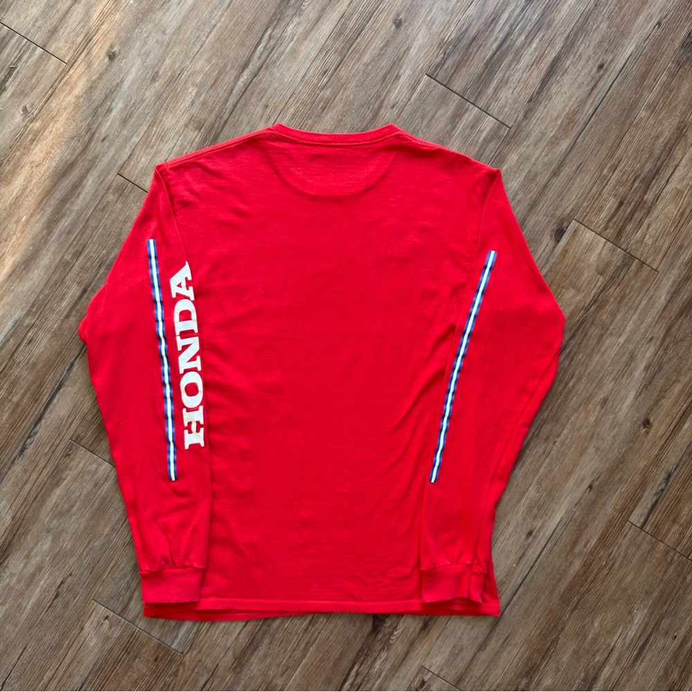 Honda Red Long Sleeve Men's T-Shirt - Picture 2 of 4